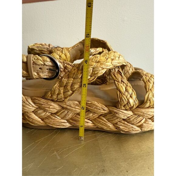 Marc Fisher Genie Espadrille Platform Sandal 6M Raffia Summer Strappy Feminine - Picture 12 of 12